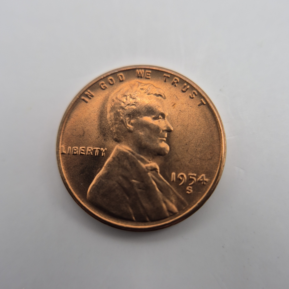 Vintage 1954 S One Cent Coin